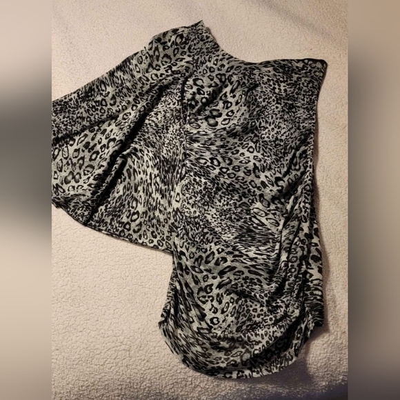 SELF ESTEEM Leopard Print Off One Shoulder Dress Size S - Picture 1 of 3